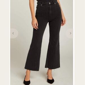 Women’s ROLLA'S Eastcoast Crop Flare Jeans Black High Rise Raw Hem Sz. 24
